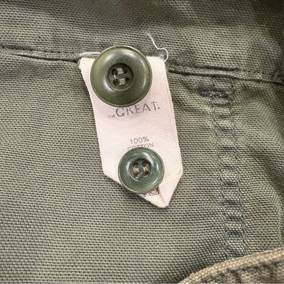 The Great Women’s 100% Cotton Cut Off Shorts Army Green Size 28 - Picture 9 of 11